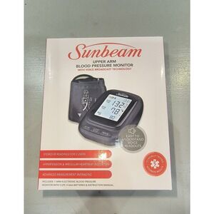 Sunbeam Upper Arm Blood Pressure Monitor Voice Broadcast AES-U121 New